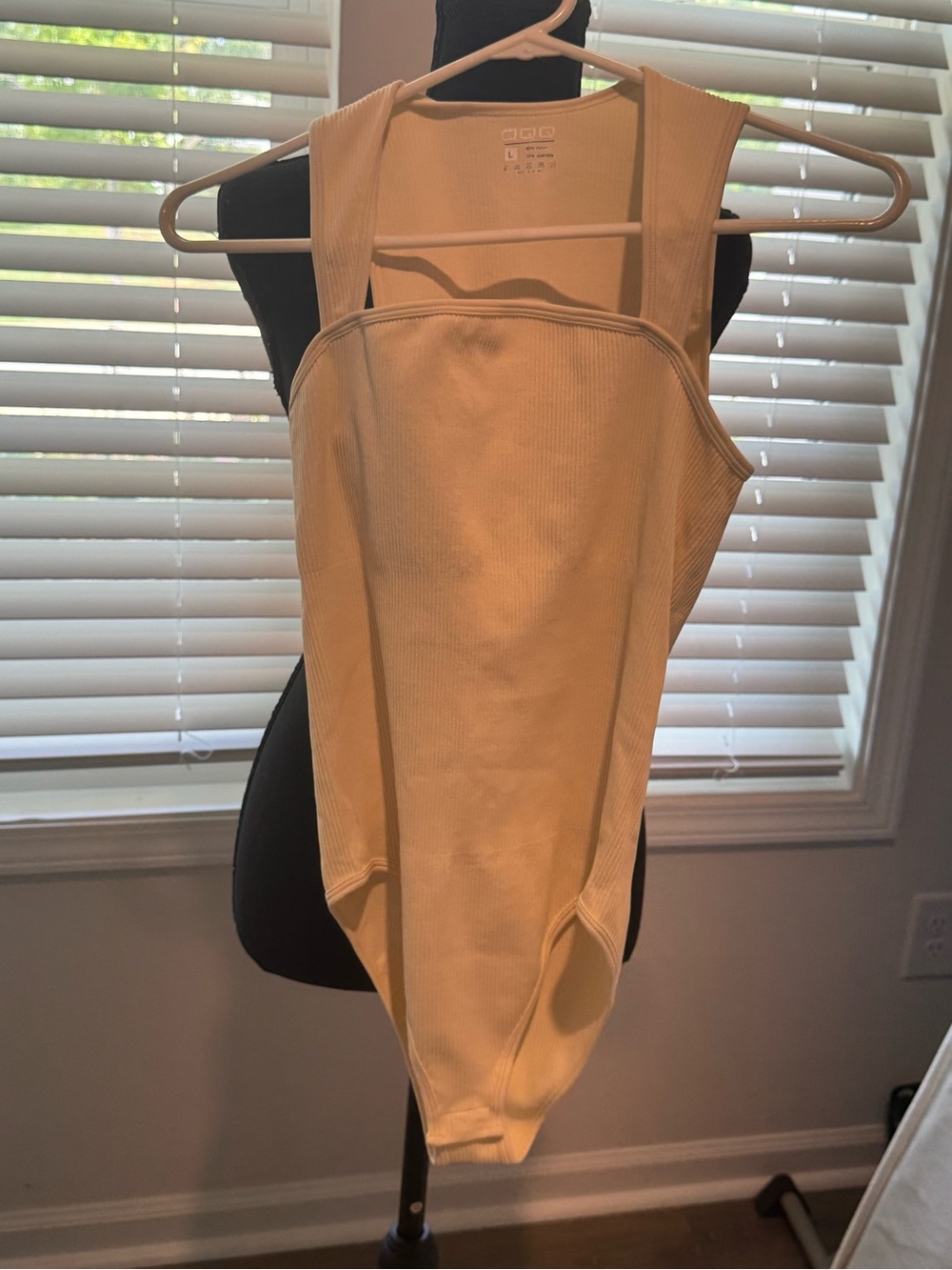 Ribbed Cream Sculpting Bodysuit - OQQ